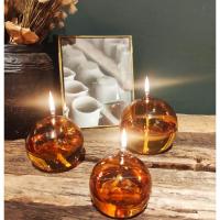 Lampe a huile de paraffine sphere decorative light amber en verre souffle 4 tailles 2 